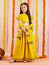 Girl's' Yellow Mirror Georgette Lehenga Set